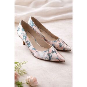 Louise et Cie Jordyna Heels Floral Satin Multicolor Women 7.5 Boho Romantic